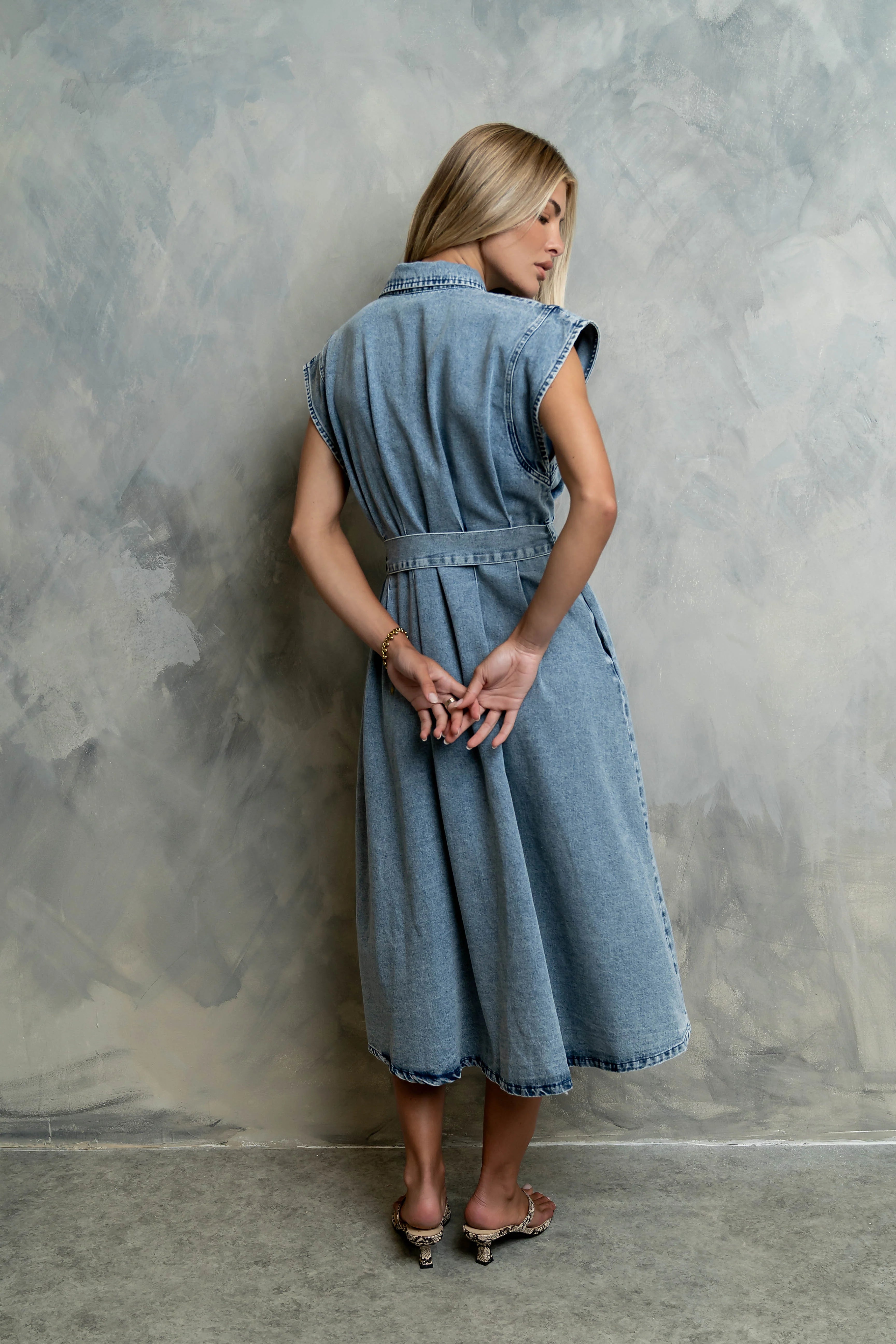 Sayla Denim Midi Dress