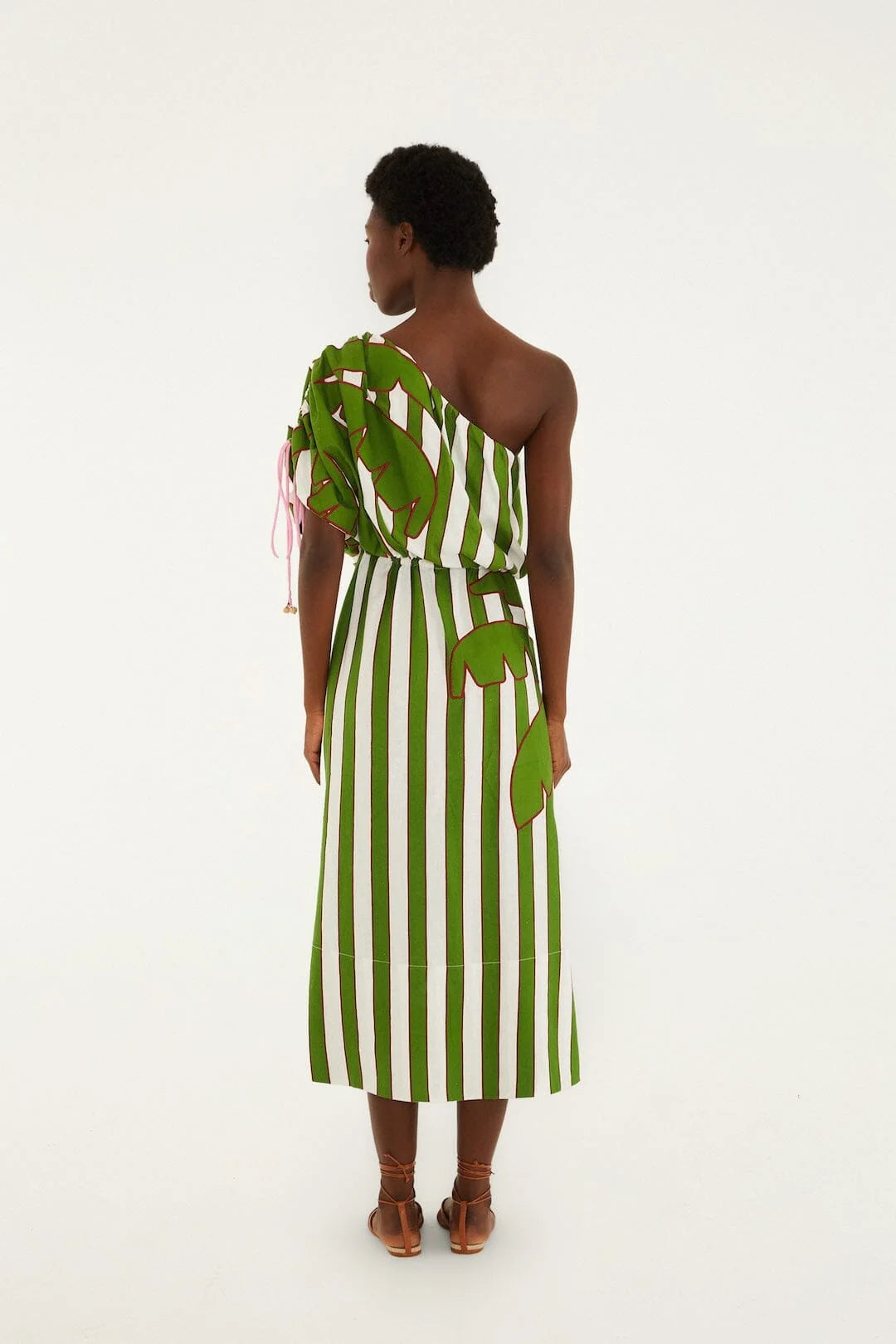 Off-White One-Shoulder Midi Dress